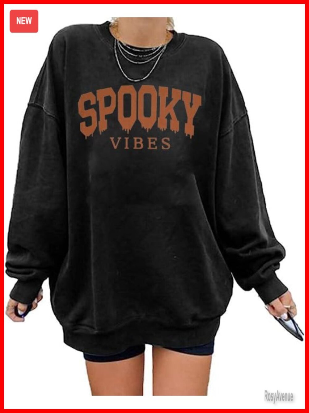 Oversized Halloween Sweatshirt Spooky Season Pullover